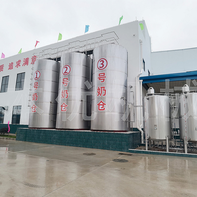 Bể thép không gỉ ngoài trời Silo chứa sữa 10000 gallon
